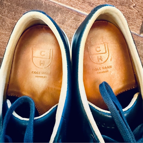 Cole Haan Grand Crosscourt II Navy Blue Leather Sneakers - Size 10M - Like New - Picture 5 of 7